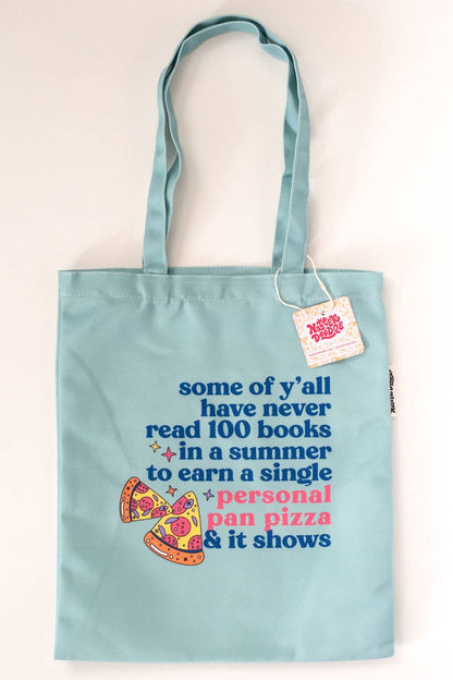 Personal Pan Pizza Summer Reading 90s Kid Nostalgia Tote Bag