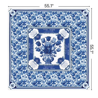 Porcelain Garden Blue Toile Mahjong Tablecloth Charleston