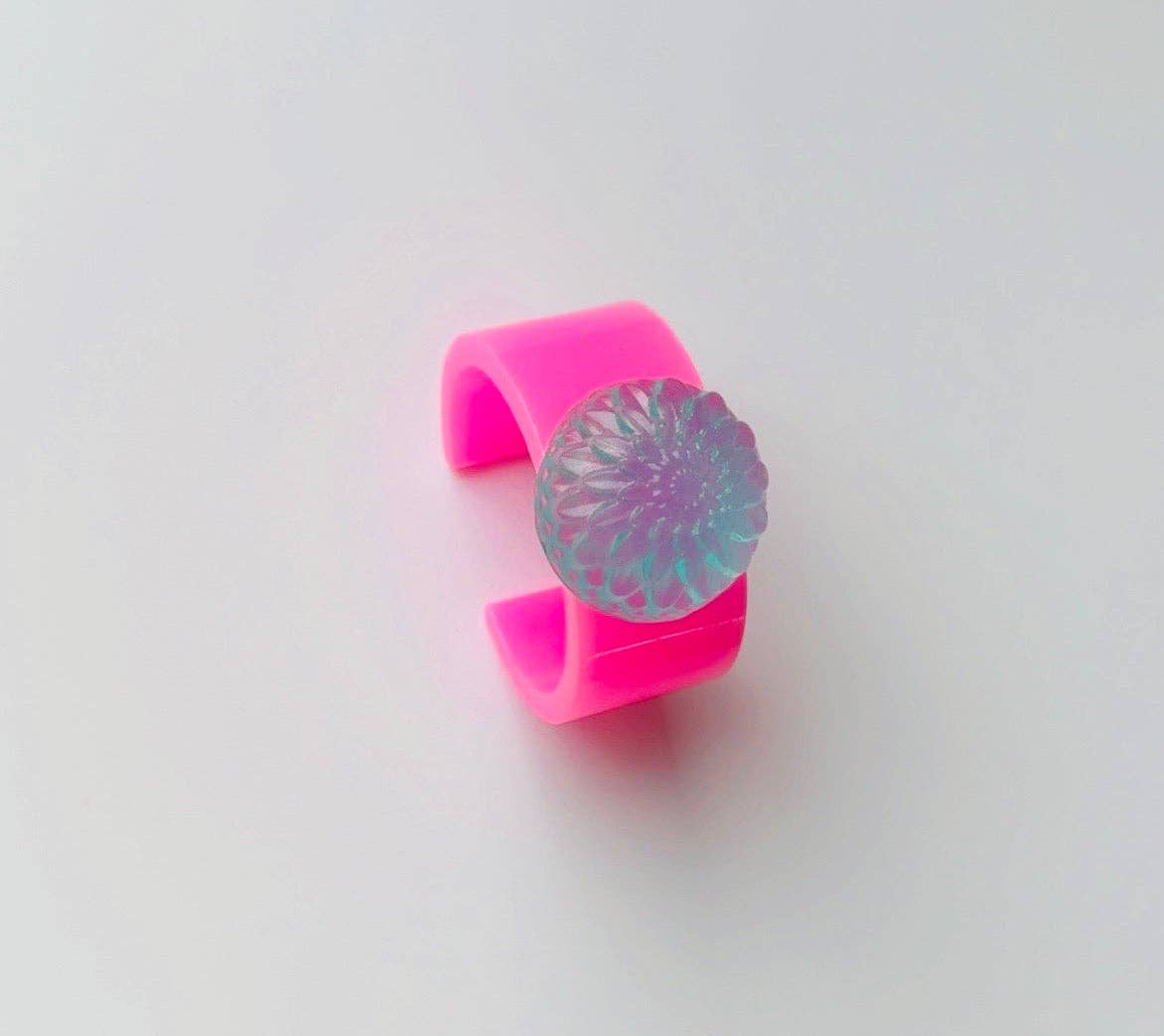 Blue Dahlia Hot Pink Cuff