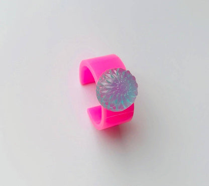 Blue Dahlia Hot Pink Cuff