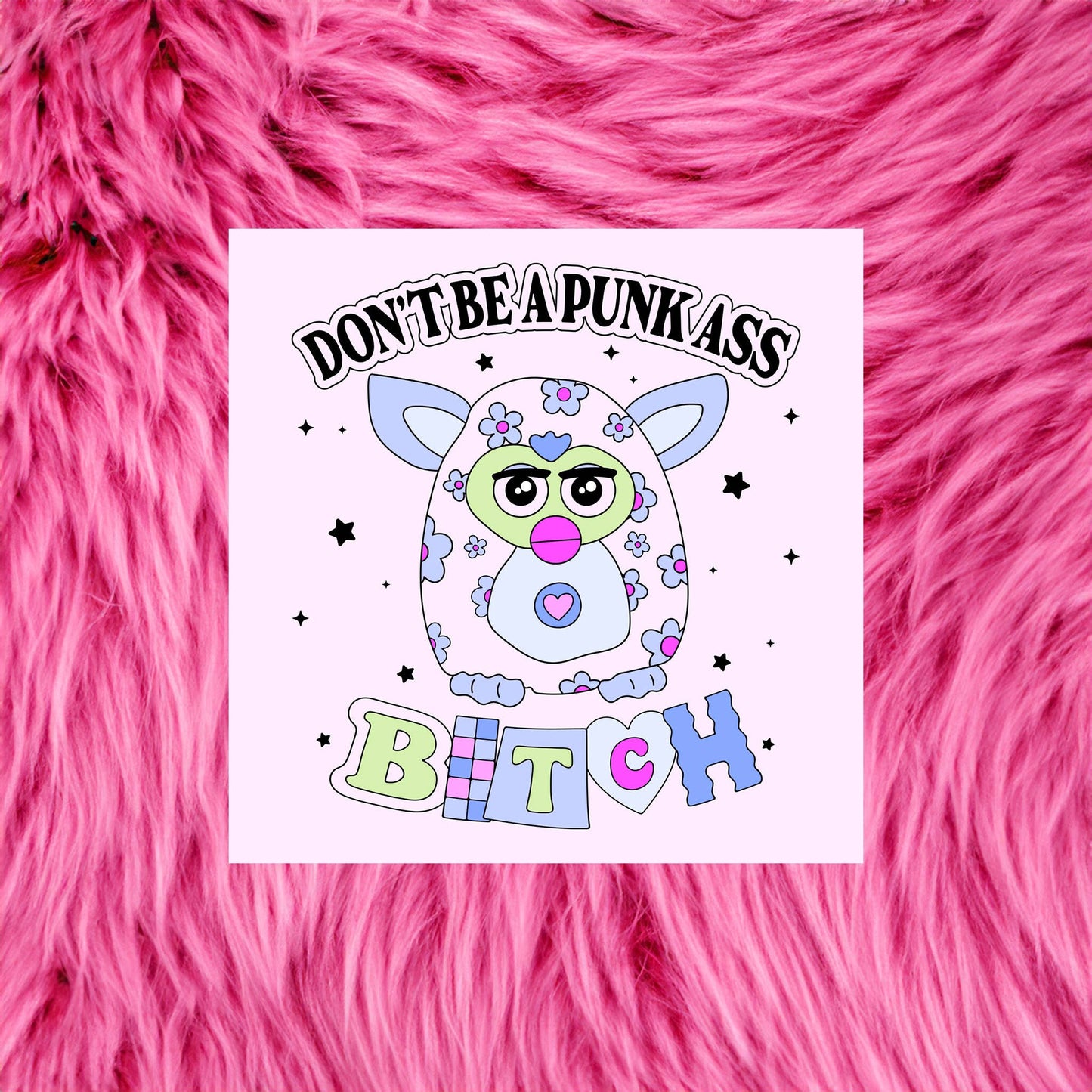 Punk Furby Sticker - Funny Mental Health Plushie Stickers