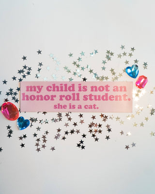 Honor Roll Cat Bumper Magnet- Pink