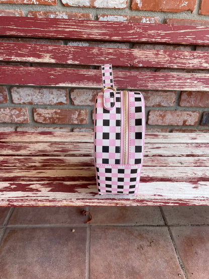 Black Pink gingham Heart Bag