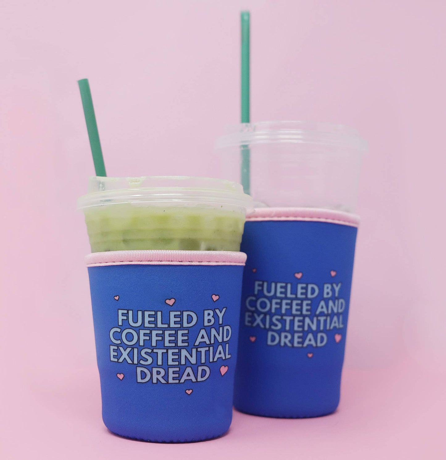 Iced Coffee Sleeve - Fueled by coffee and existential dread: Small