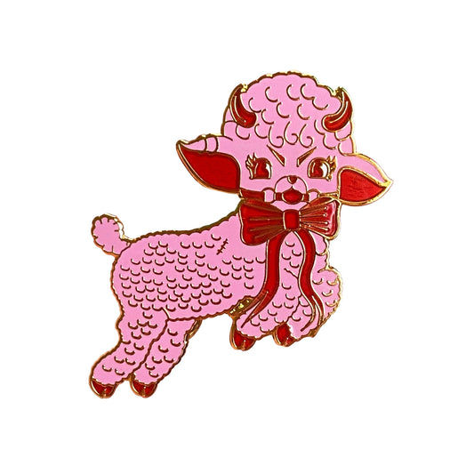 Pink Kitschy Fetish Lamby 1.5" Enamel Lapel Pin