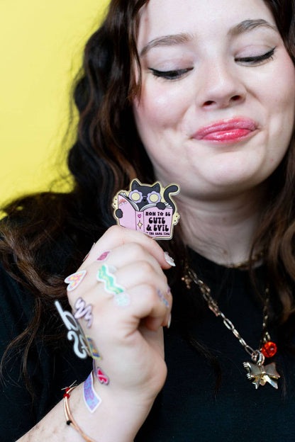 Cute & Evil at the Same Time Magnet - Funny Cat Lady Decor