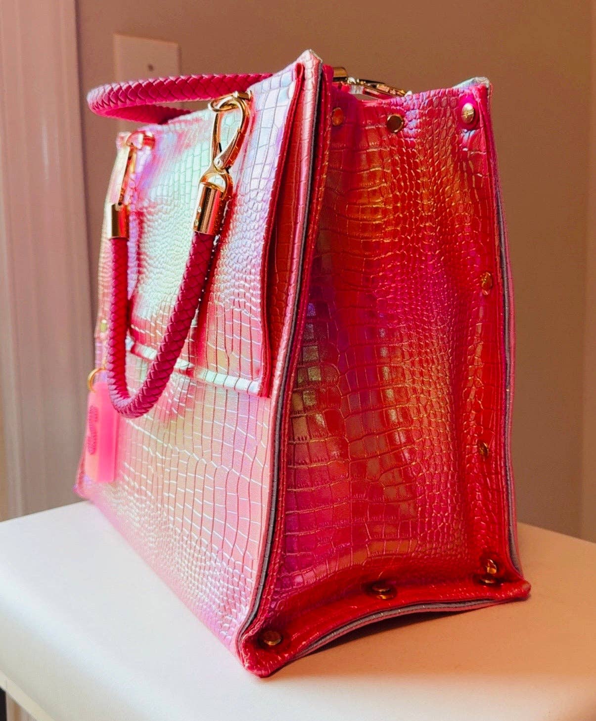 Pink Croc Handbag