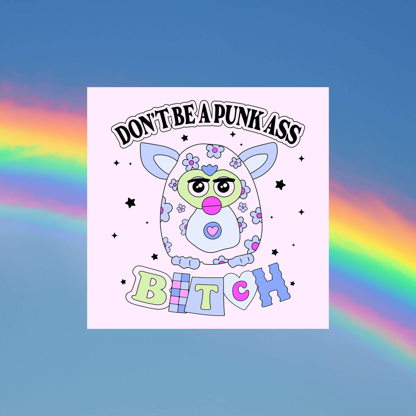 Punk Furby Sticker - Funny Mental Health Plushie Stickers