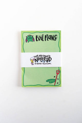 Evil Plans Notepad – Funny Frog Toad Mischief Stationery