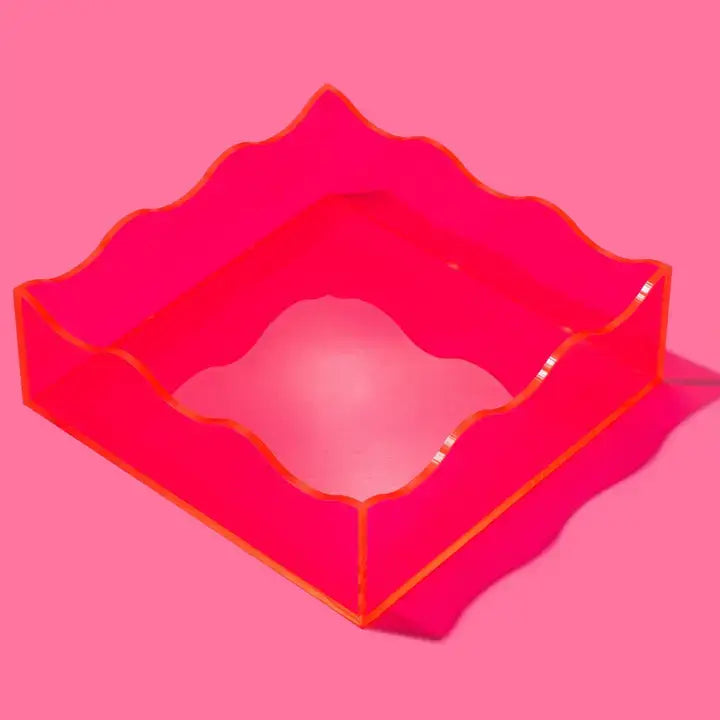 Wavy Acrylic Tray - Square - Assorted Colors: Purple