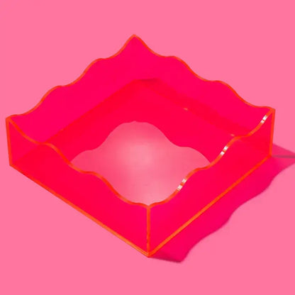 Wavy Acrylic Tray - Square - Assorted Colors: Purple