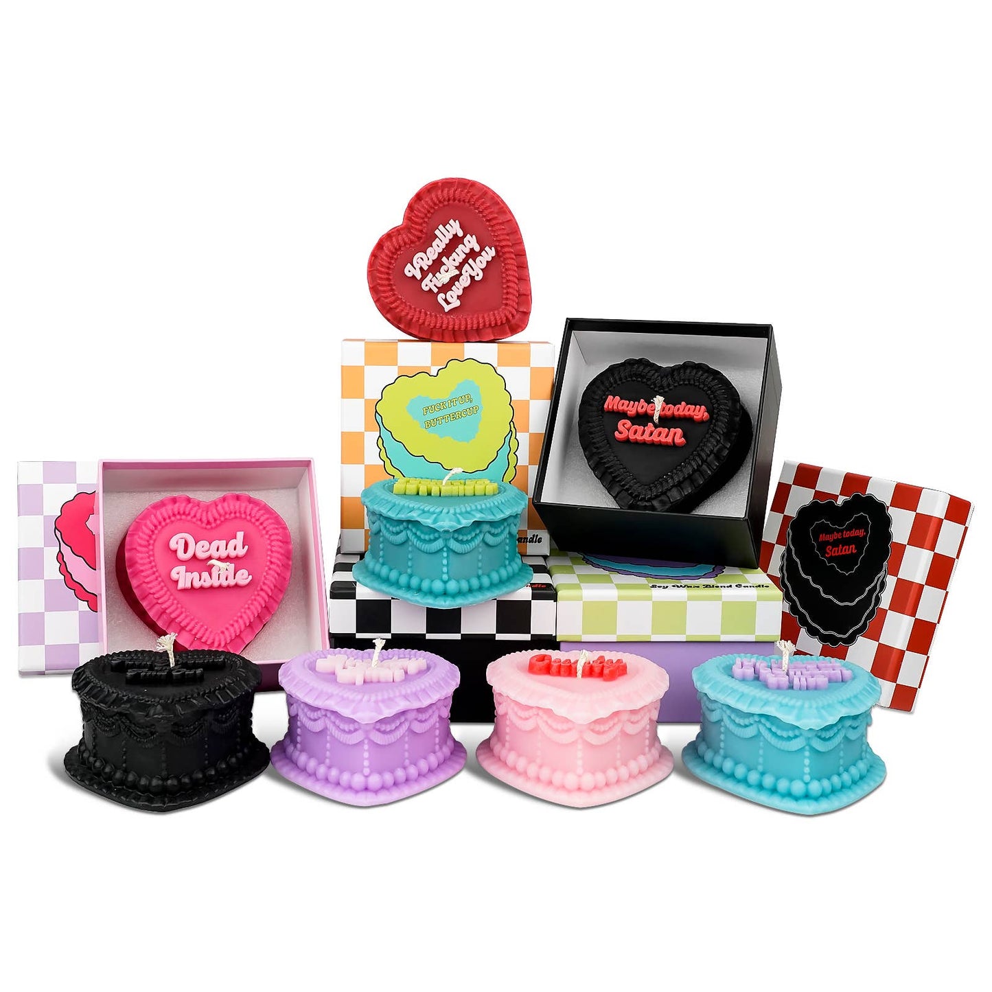 Maybe Today Satan Heart Candle (funny gifts, dark humor)