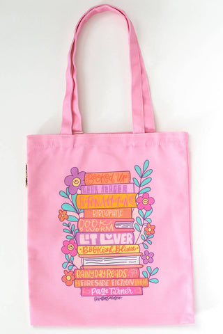 Rad Readers Bookish Literary Book Pink Bookworm Tote Bag