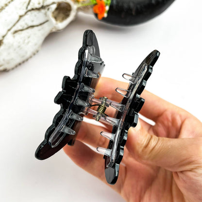 Cute Bat Rhinestone Acetate Hair Claw Clip: Black