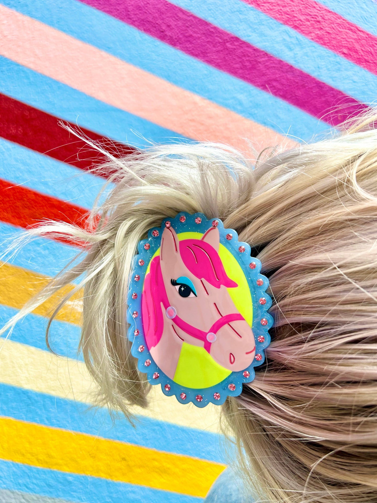 Pink Pony Hair Clip