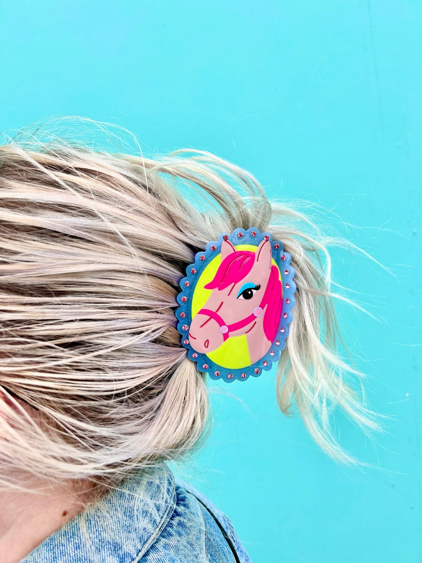 Pink Pony Hair Clip