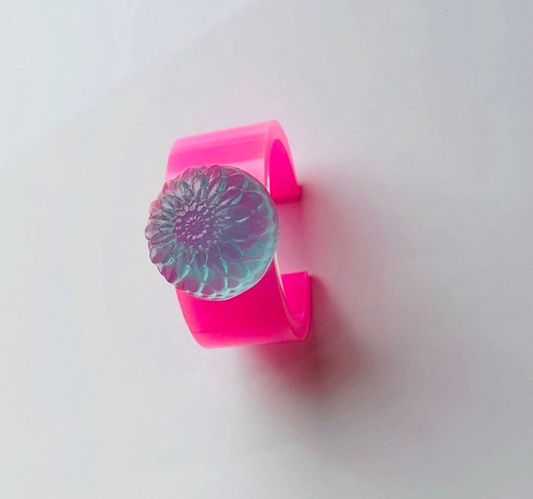 Blue Dahlia Hot Pink Cuff