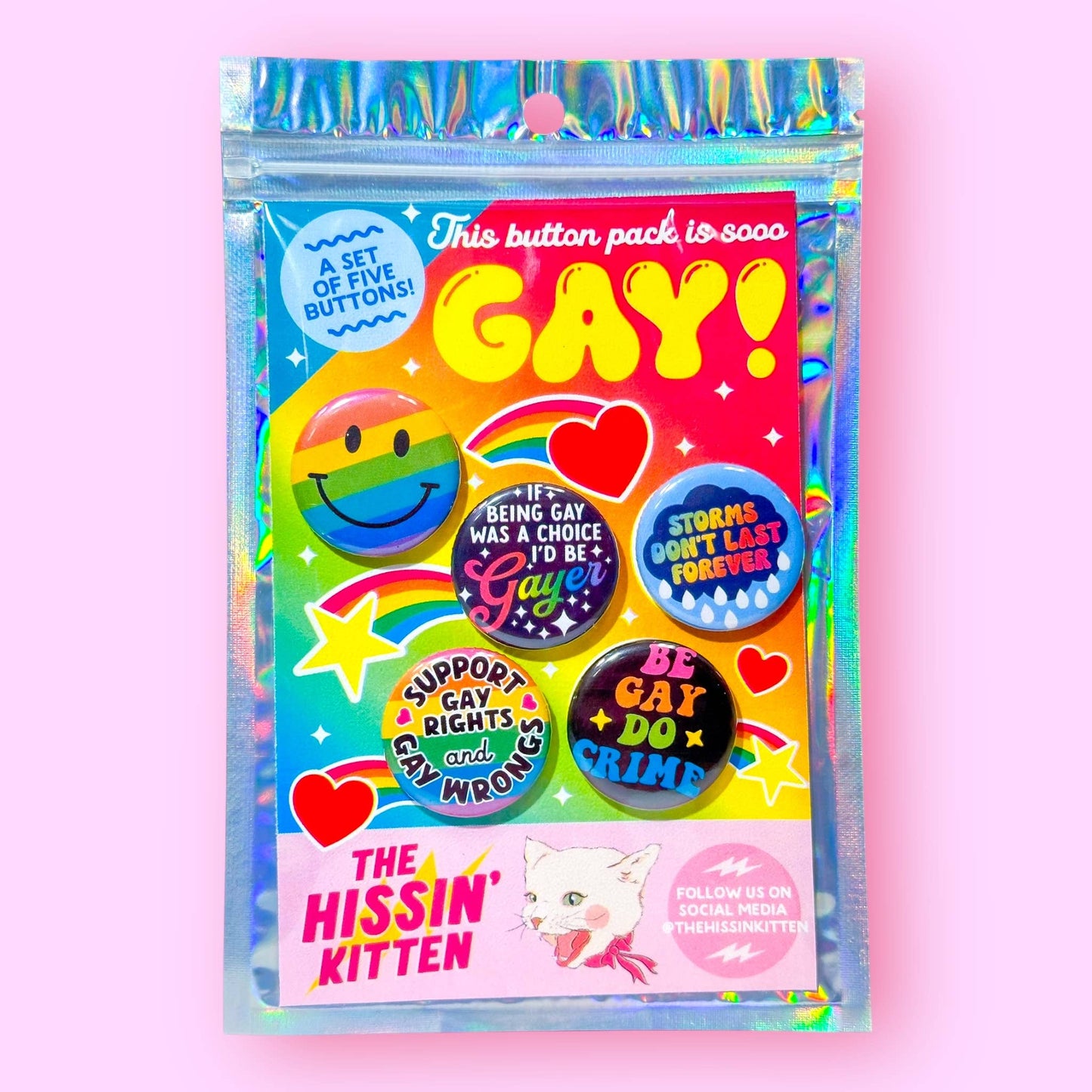 The Gayest Pack (Buttons or Magnets!): Pin Back
