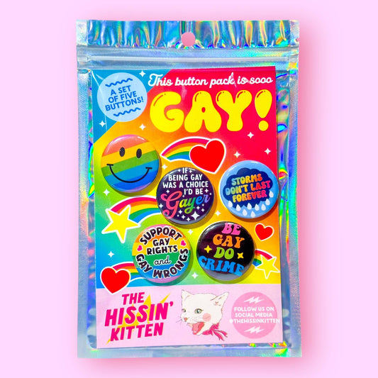 The Gayest Pack (Buttons or Magnets!): Pin Back
