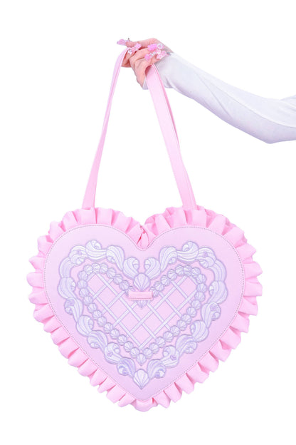 Frosted Heart Oversized Handbag
