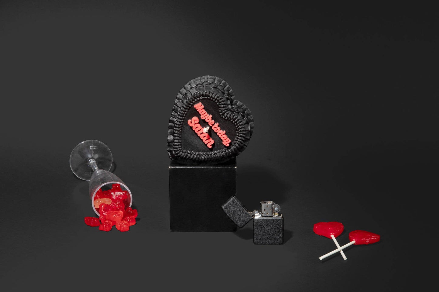 Maybe Today Satan Heart Candle (funny gifts, dark humor)