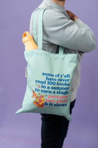 Personal Pan Pizza Summer Reading 90s Kid Nostalgia Tote Bag