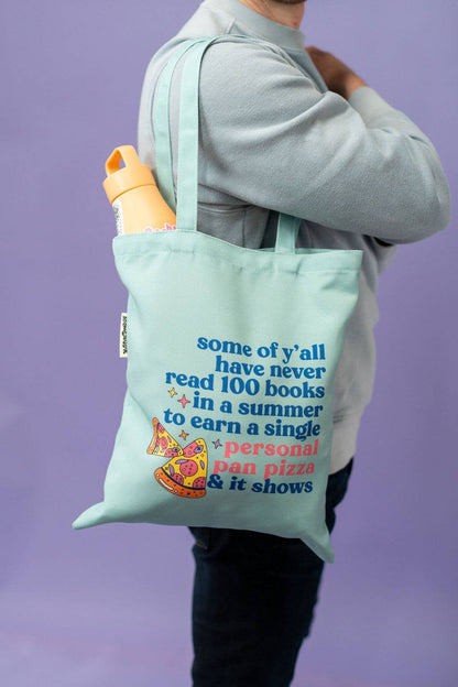 Personal Pan Pizza Summer Reading 90s Kid Nostalgia Tote Bag
