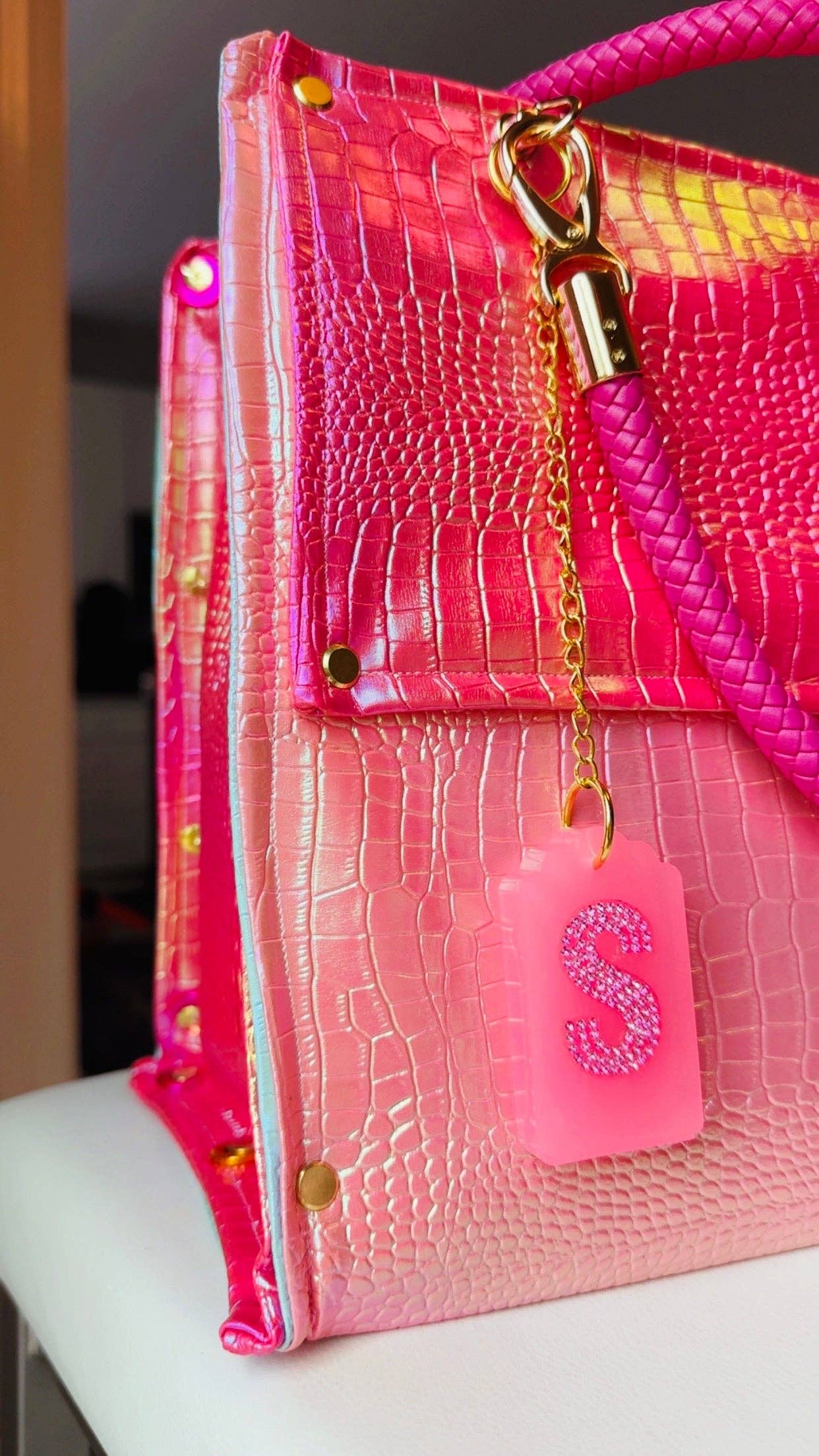 Pink Croc Handbag