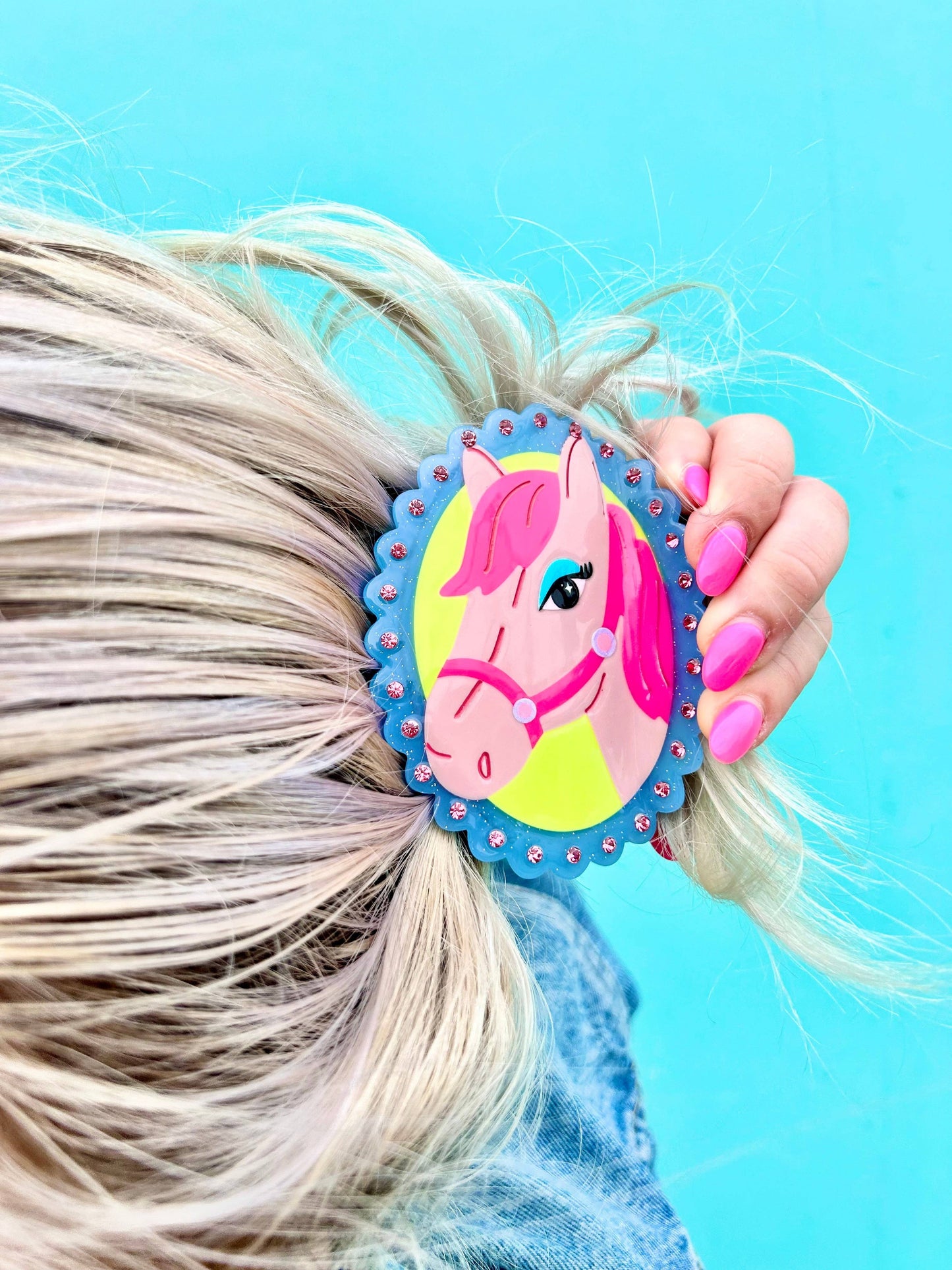 Pink Pony Hair Clip