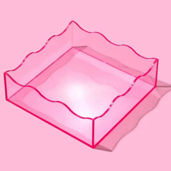 Wavy Acrylic Tray - Square - Assorted Colors: Purple