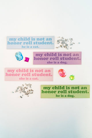 Honor Roll Cat Bumper Magnet- Pink