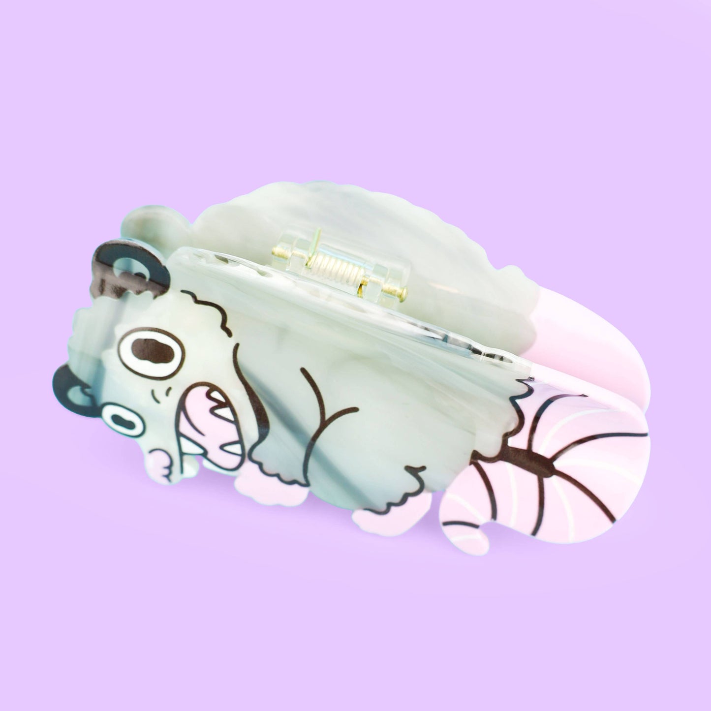 Screaming Opossum, Hair Claw, Funny, Cute, Wildlife, Clip: Acetate