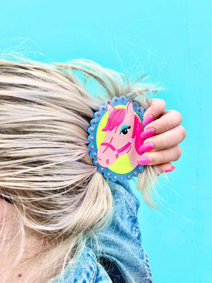 Pink Pony Hair Clip