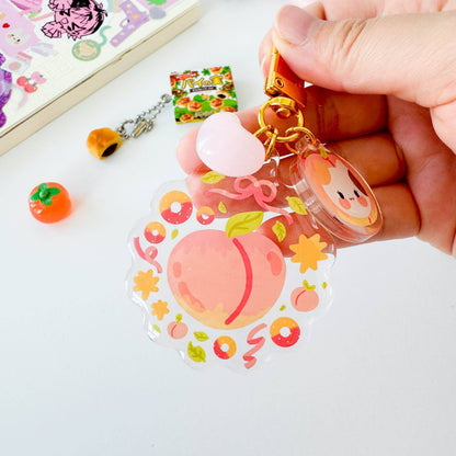 Peach Trinket Charm Keychain