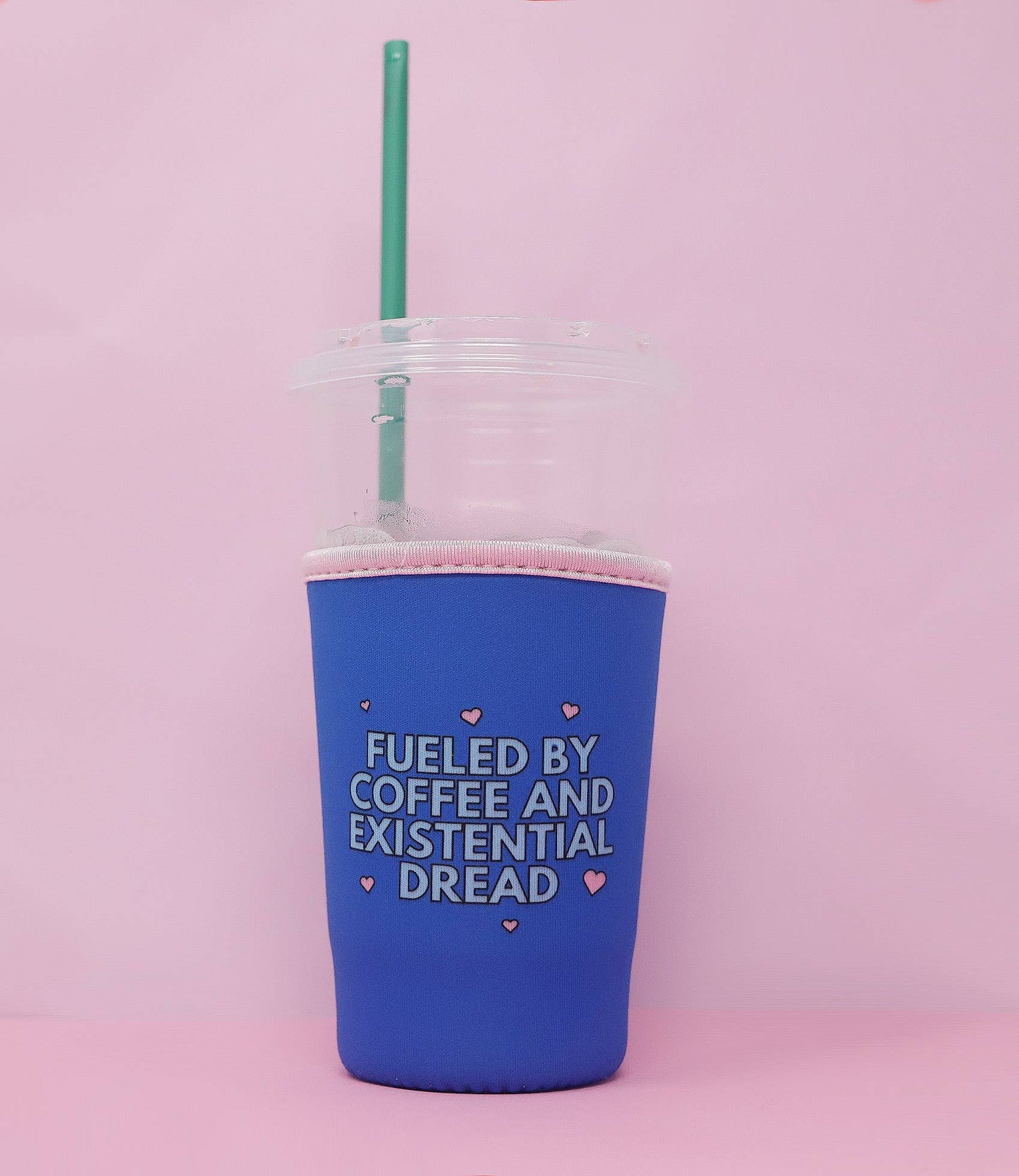 Iced Coffee Sleeve - Fueled by coffee and existential dread: Small