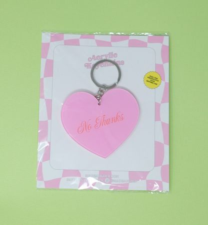 No Thanks Keychain Bag Charm 