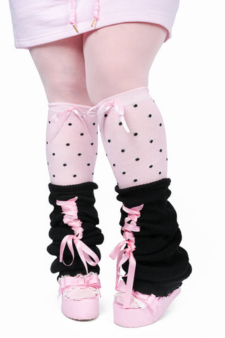 Knee High Dot Socks - Pink/Black