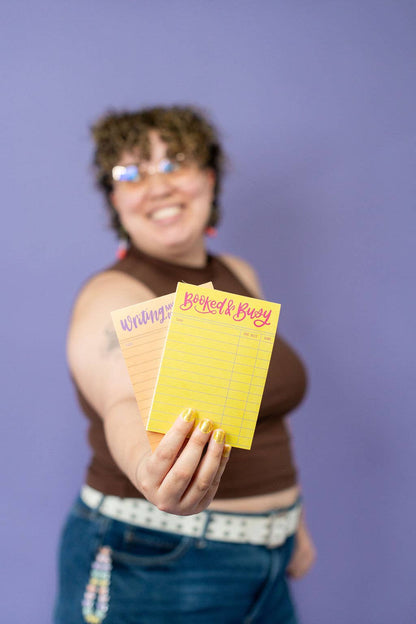 Booked and Busy Notepad – Cute Bookish Reading Stationery