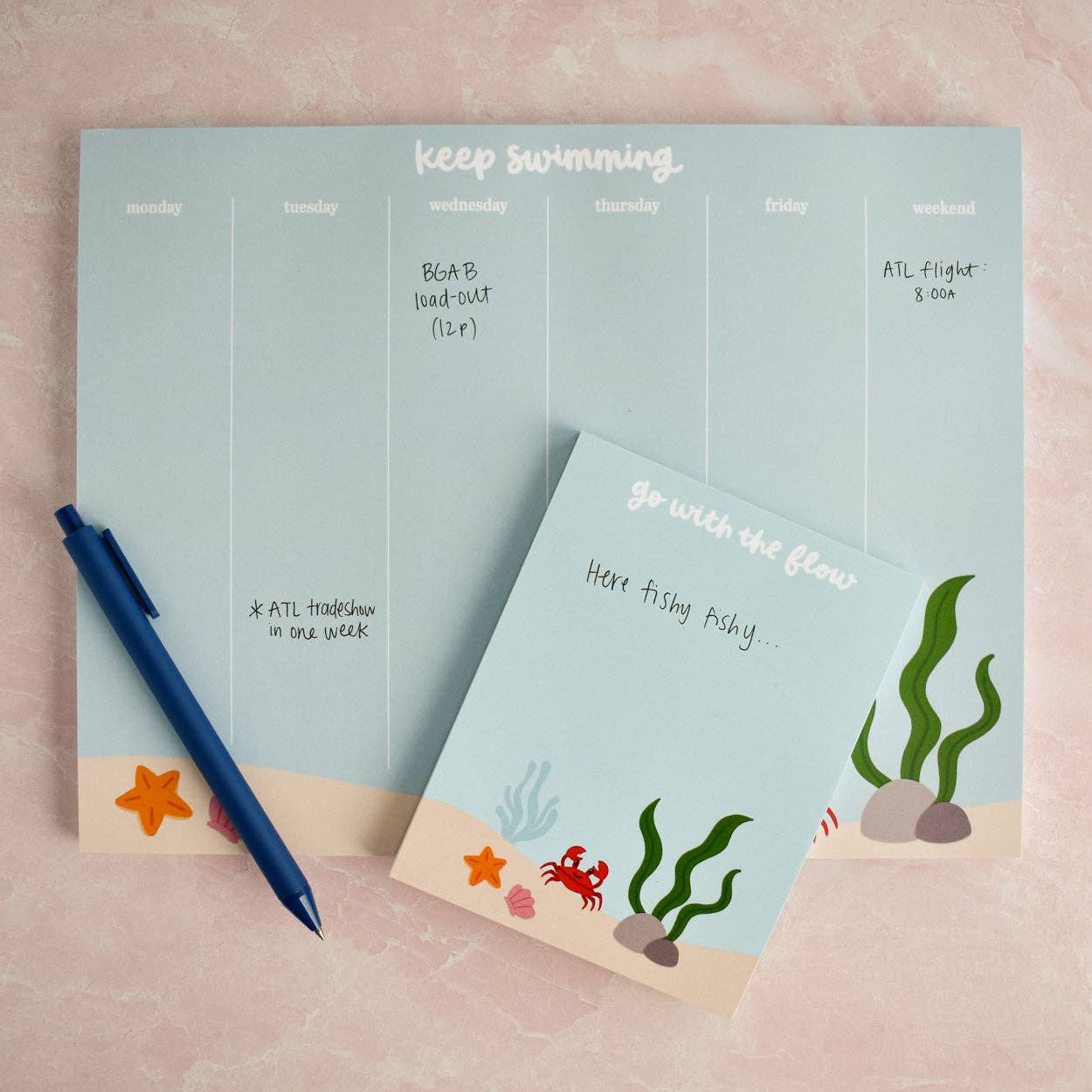 Go With The Flow Ocean Notepad | Ocean Stationery